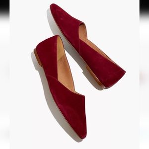 Madewell Lizbeth Red Rust Suede Pointed Toe Flats Size 8